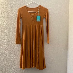Posh Peanut Waffle Knit Twirl Dress